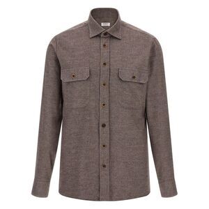 BORRIELLO Brown Cotton Men's Blouse